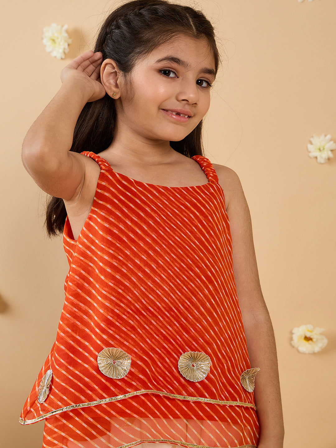 2-Piece Red & White Top & Palazzo Set (IW25006004)