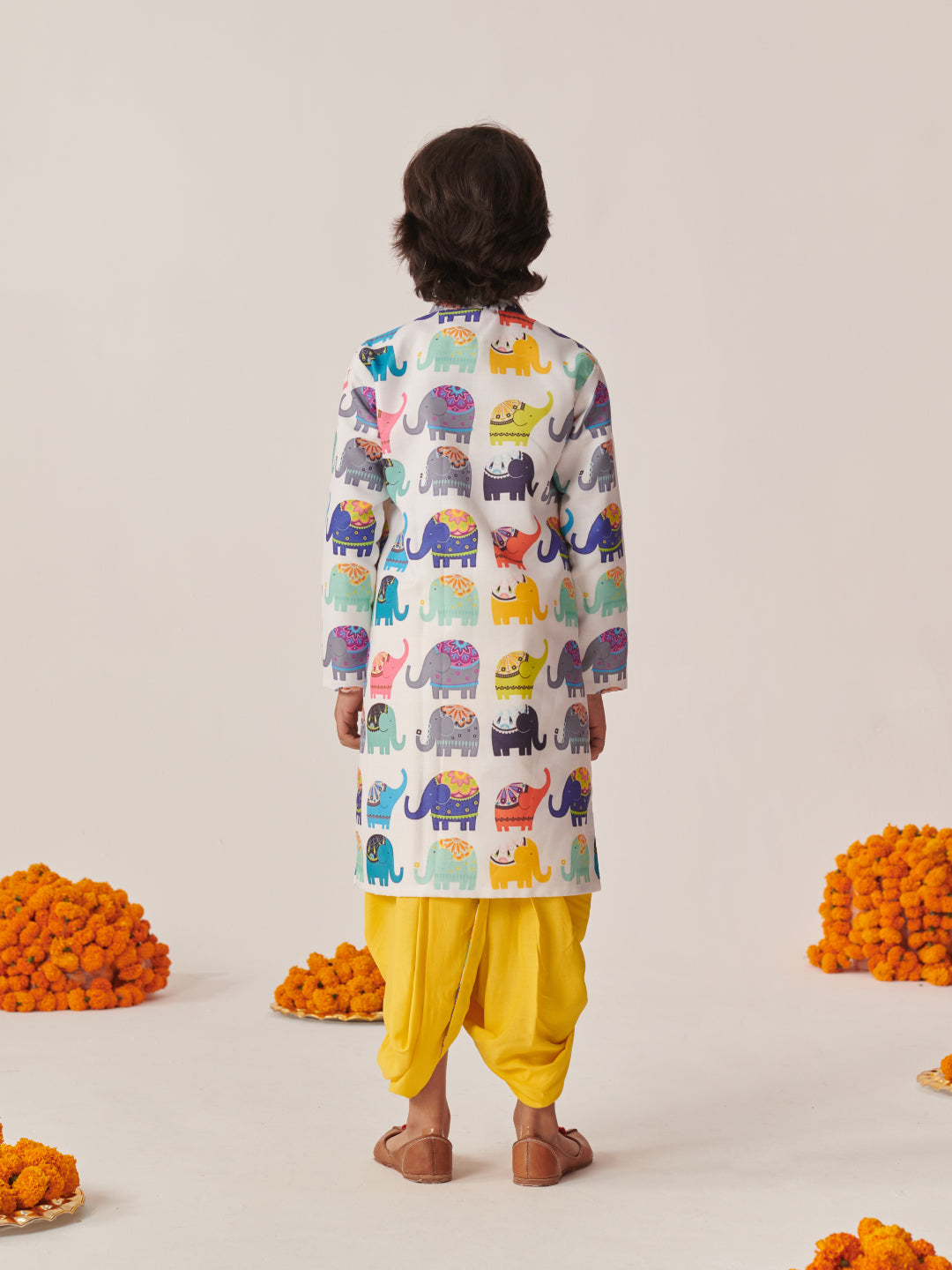 Boys Printed Regular Kurta With Dhoti Pants (KP-MULTIHATHI)