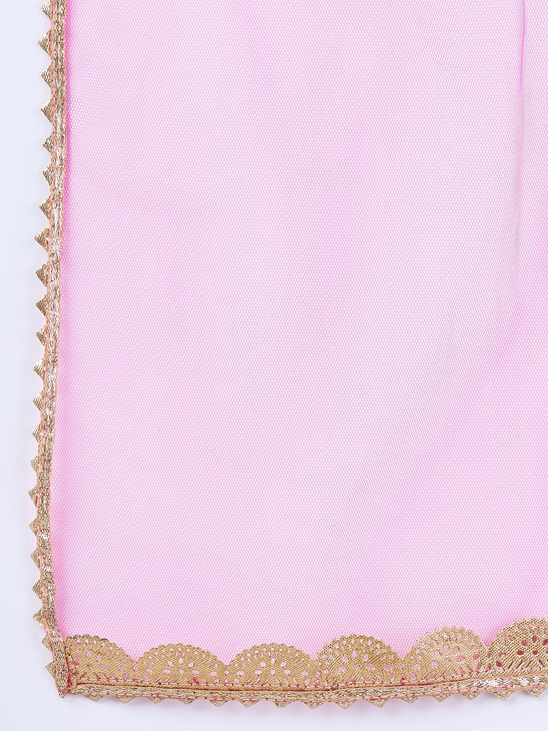 Girls Striped Gotta Patti A-Line Empire Kurti With Sharara Dupatta (SHA-MAGENTASTRIPE)