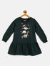 Pspeaches Green Fit Flare Dress (SD-GREEN DINOSAUR)