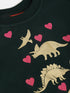 Pspeaches Green Fit Flare Dress (SD-GREEN DINOSAUR)