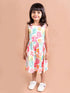 Pspeaches White Pink Floral A-Line Midi Dress (HS-WHITE FLORAL)
