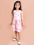 Pspeaches Pink Yellow Donut Printed Dress (HS-PINK DOUNUT)