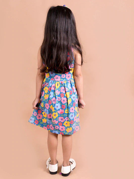 Pspeaches Multicoloured Floral Dress (HS-MULTI BLUE)