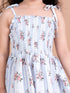 Pspeaches Girls White Floral Smocked Fit Flare Dress (D-STRIPE SMOKING-BLUE)