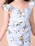 Pspeaches Girls Blue Floral Printed Top With Shorts (SH-STRIPE FLORAL)