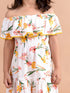 White Floral Off-Shoulder A-Line Off-shoulder no sleeves Casual Wear Dress (d-floral tropical)