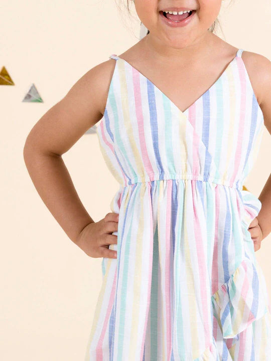 White Striped Dress (d-frill white)