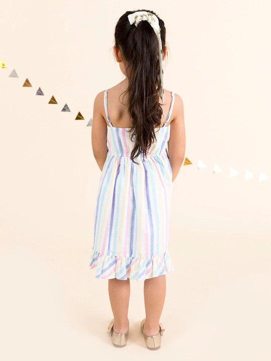 White Striped Dress (d-frill white)