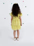 Pspeaches Girls Yellow Floral Net Dress (D-YELLOW SHIMMER)