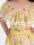 Pspeaches Yellow Floral Print Off Shoulder Top Skirt Set (SK-YELLOW FLORAL)