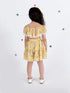 Pspeaches Yellow Floral Print Off Shoulder Top Skirt Set (SK-YELLOW FLORAL)