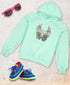 Pspeaches Girls Printed Hooded Sweatshirt (SW-GREEN)