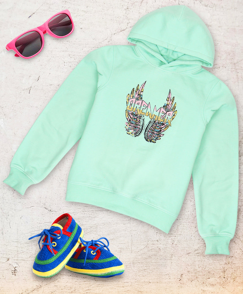 Pspeaches Girls Printed Hooded Sweatshirt (SW-GREEN)