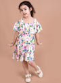 Floral dress with flared sleeves Off-Shoulder Casual Wear Dress (d-floral multi)