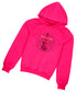Pspeaches Girls Printed Hooded Sweatshirt (SW-MAGENTA)