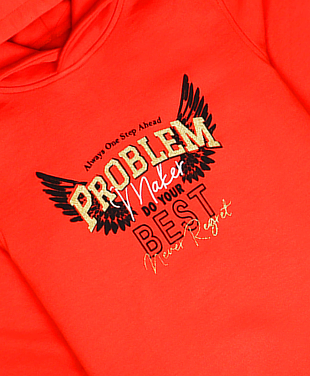 Pspeaches Girls Printed Hooded Sweatshirt (SW-CORAL)