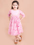 Pspeaches Pink Floral Printed Pure Cotton Dress (IW-PINK FLORAL)
