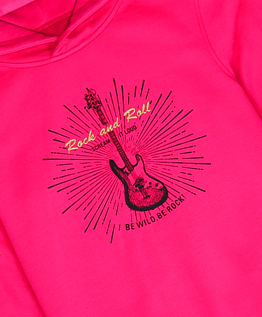 Pspeaches Girls Printed Hooded Sweatshirt (SW-MAGENTA)