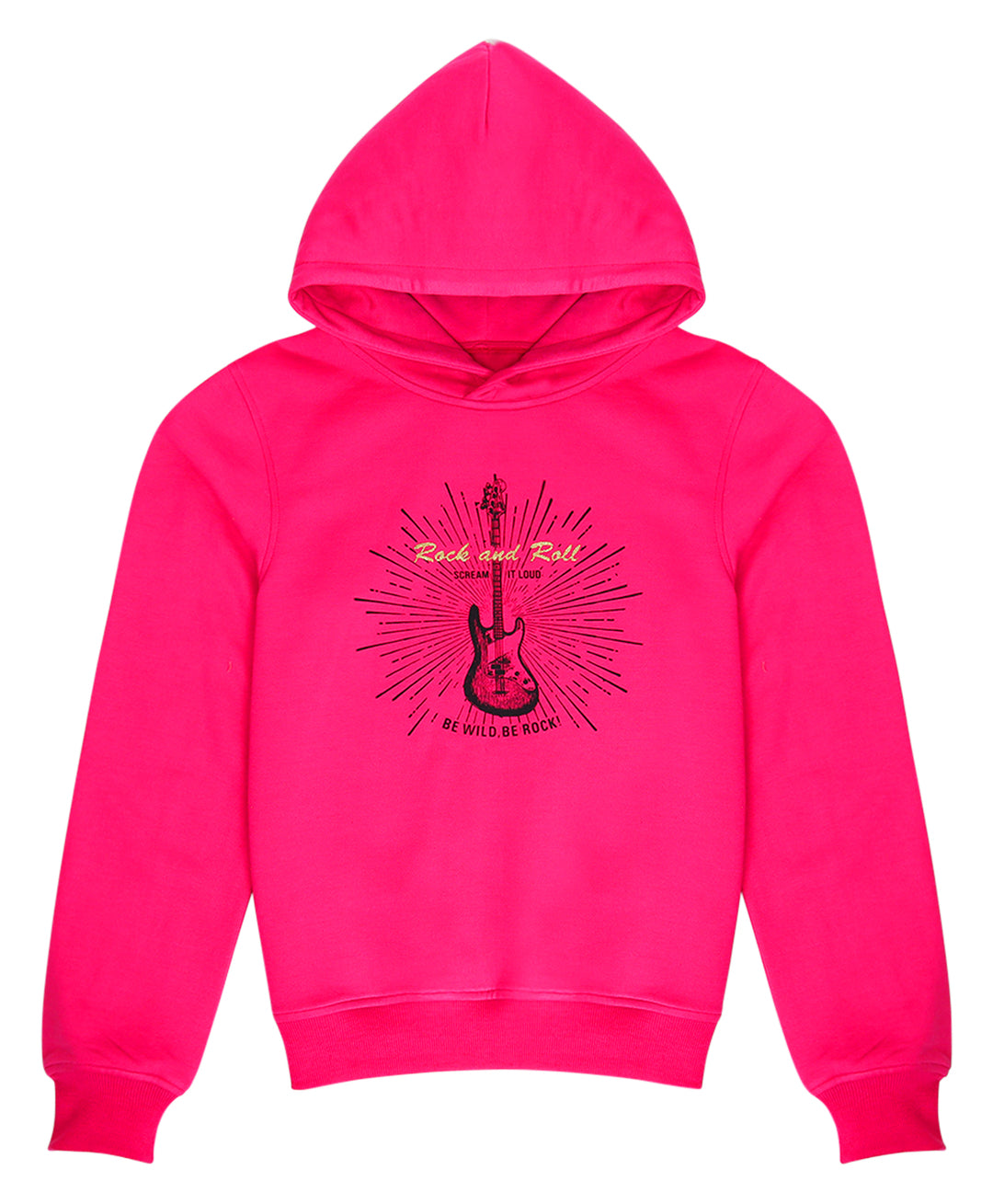 Pspeaches Girls Printed Hooded Sweatshirt (SW-MAGENTA)