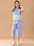 Girls Striped Top With Capris (s-blue)