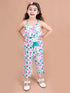 Pspeaches Girls Printed Top With Trousers (S-STRAPFLORAL)