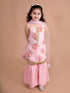 Pspeaches Girls Pink Floral Printed Kurti With Sharara With Dupatta (SHA-PINK GGT)