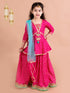 Pspeaches Girls Magenta Blue Printed Ready To Wear Lehenga Blouse With Dupatta (L-FOIL MAGENTA)