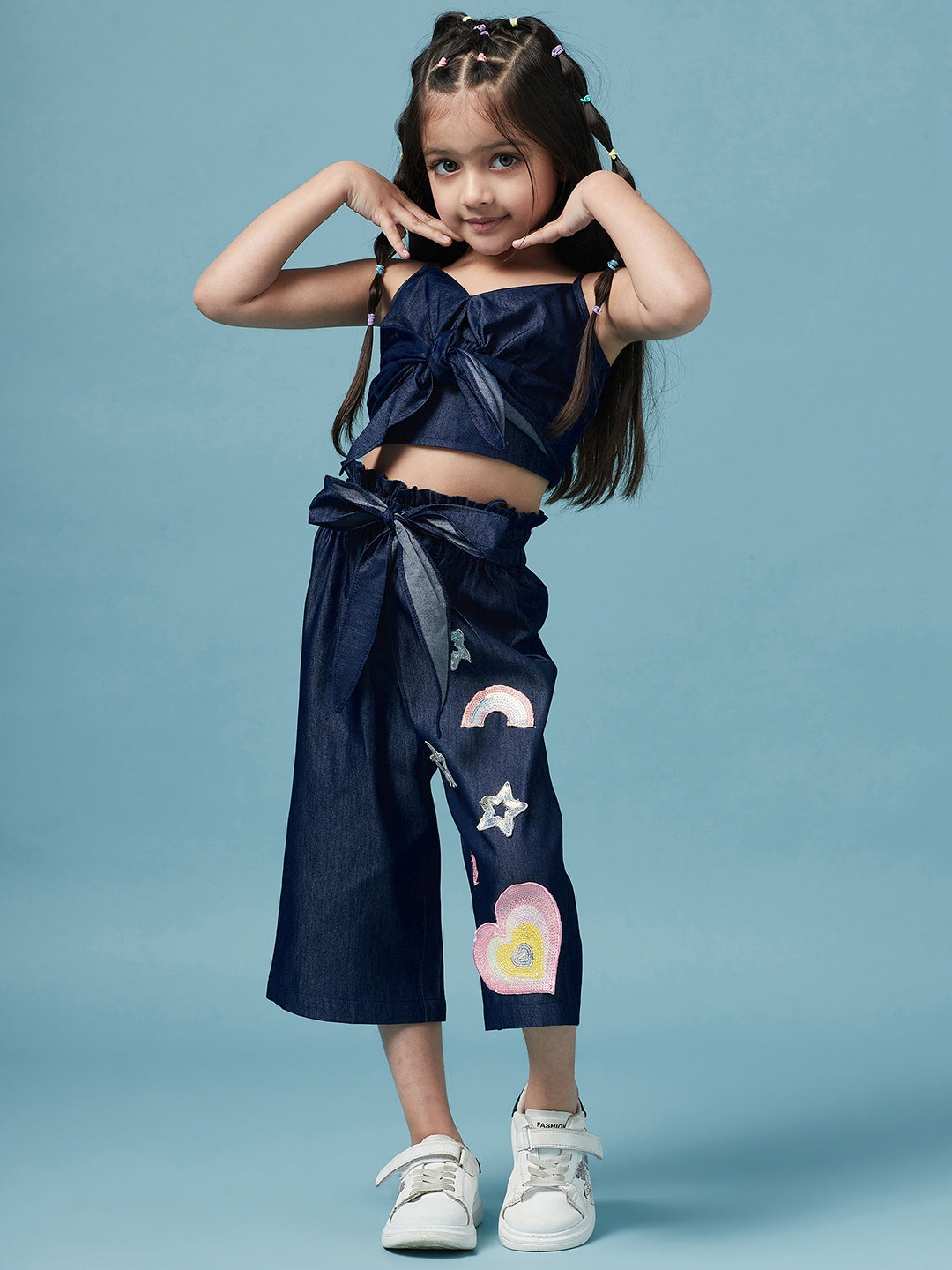 Girls Top with Trousers (s-knotdenim)