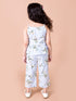 Pspeaches Girls Blue Floral Printed Top With Trousers (S-FLORAL LILY)