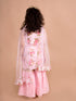 Pspeaches Girls Pink Floral Printed Kurti With Sharara With Dupatta (SHA-PINK GGT)