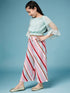Girls Square Neck Top With Striped Palazzos (s-pleastripe)