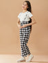 Girls T-Shirt With Trousers (s-blackcheck)