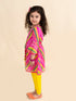 Pspeaches Girls Pink Printed Kurta With Dhoti Pants (DH-PINK LEHERIYA)
