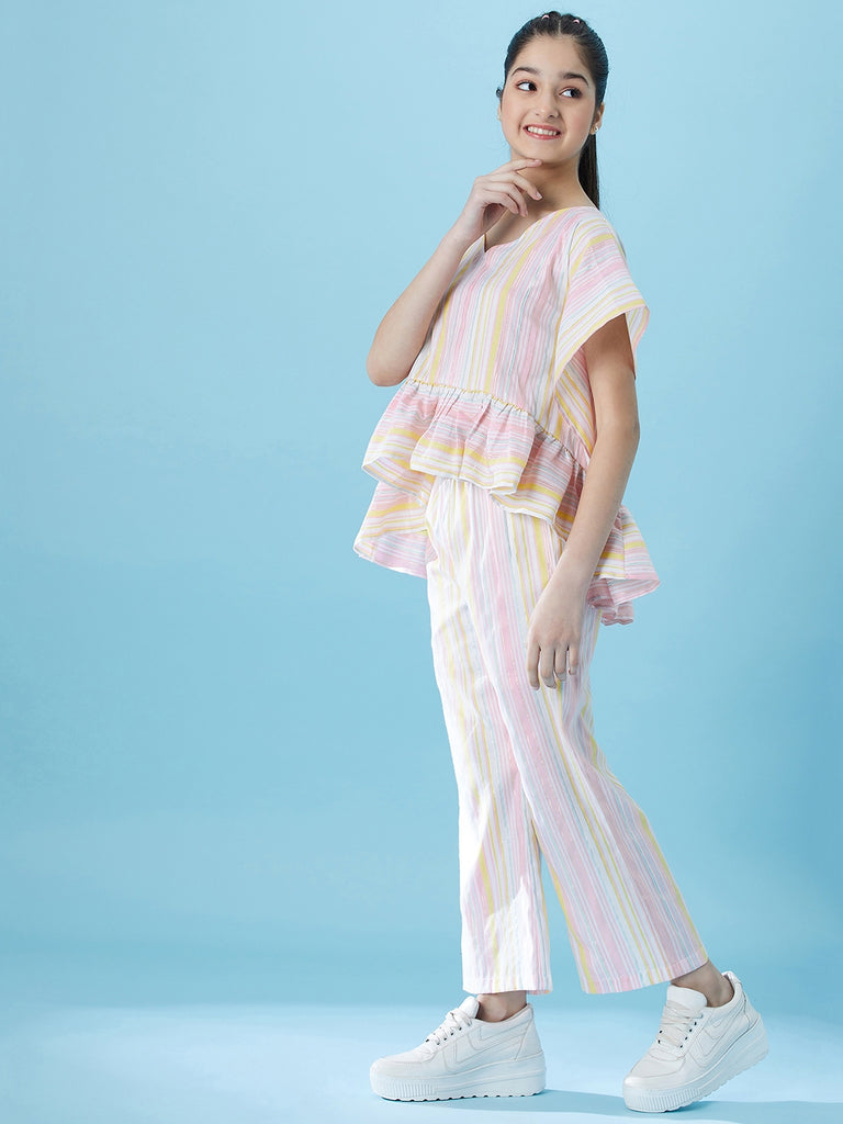 Girls Striped Top with Trousers (s-multilurex)