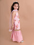 Pspeaches Girls Pink Floral Printed Kurti With Sharara With Dupatta (SHA-PINK GGT)