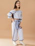 Girls Striped Top with Trousers (s-laceblue)