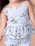 Pspeaches Girls Blue Floral Printed Top With Trousers (S-FLORAL LILY)