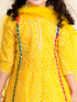 Pspeaches Girls Yellow Leheriya Pure Cotton Kurta With Palazzos With Dupatta (KS-YELLOW LEHERIYA)