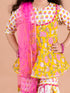 Pspeaches Girls Yellow Floral Printed Pure Cotton Kurti with Sharara & With Dupatta (SHA-Yellowpanel)