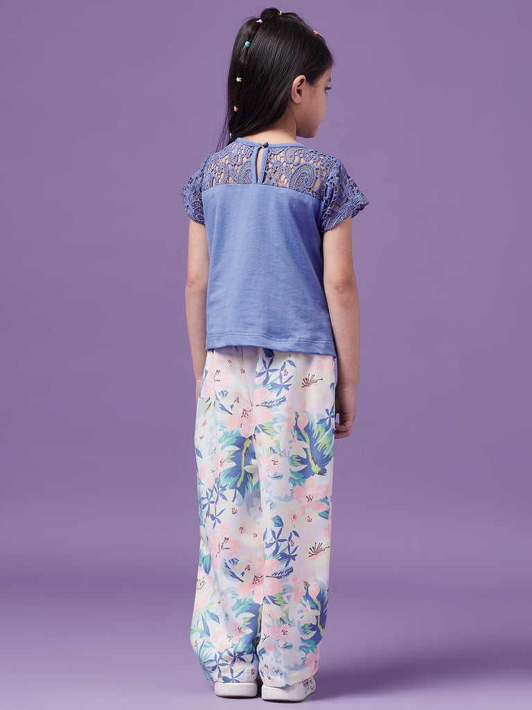 Girls Top With Trousers (s-bluegpo)