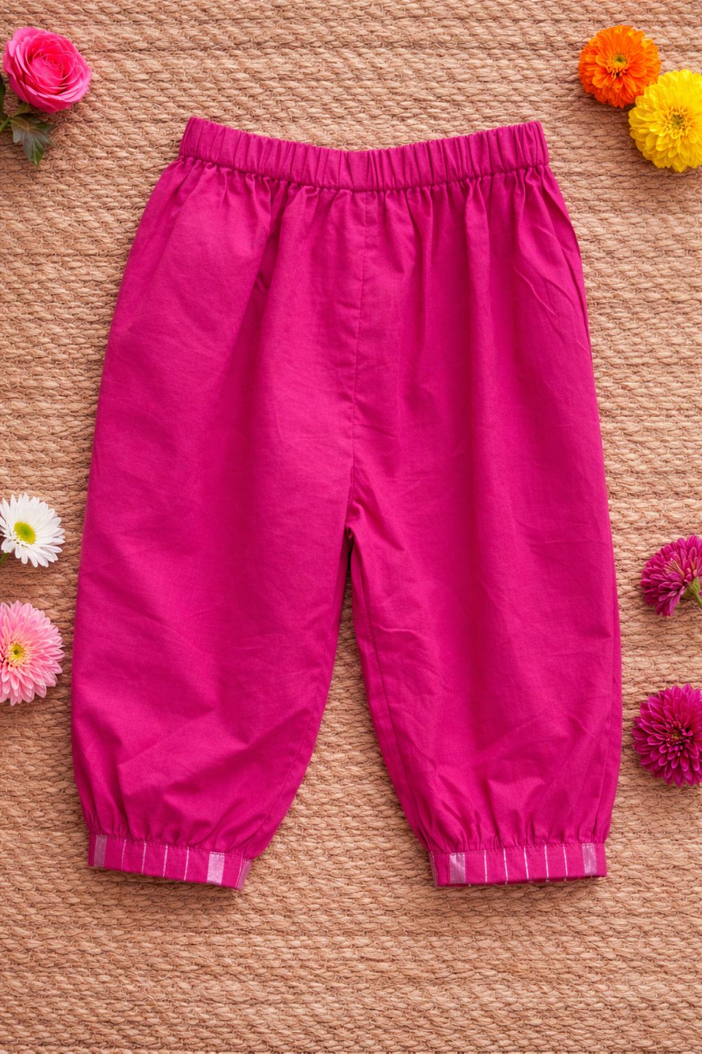 Pspeaches Girls Magenta Ethnic Lurex Pattern Cotton Lurex A-Line Kurta & Pant With Dupatta ( Sku-Ing-Majentalurex )