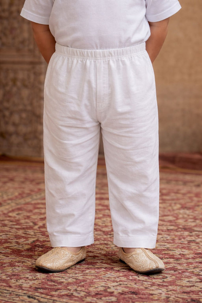Pspeaches Baby Boys Yellow & White Ethnic Printed Cotton Straight Fit Kurta With Pyjama Set ( Sku-Inb-Yellowmoustache )