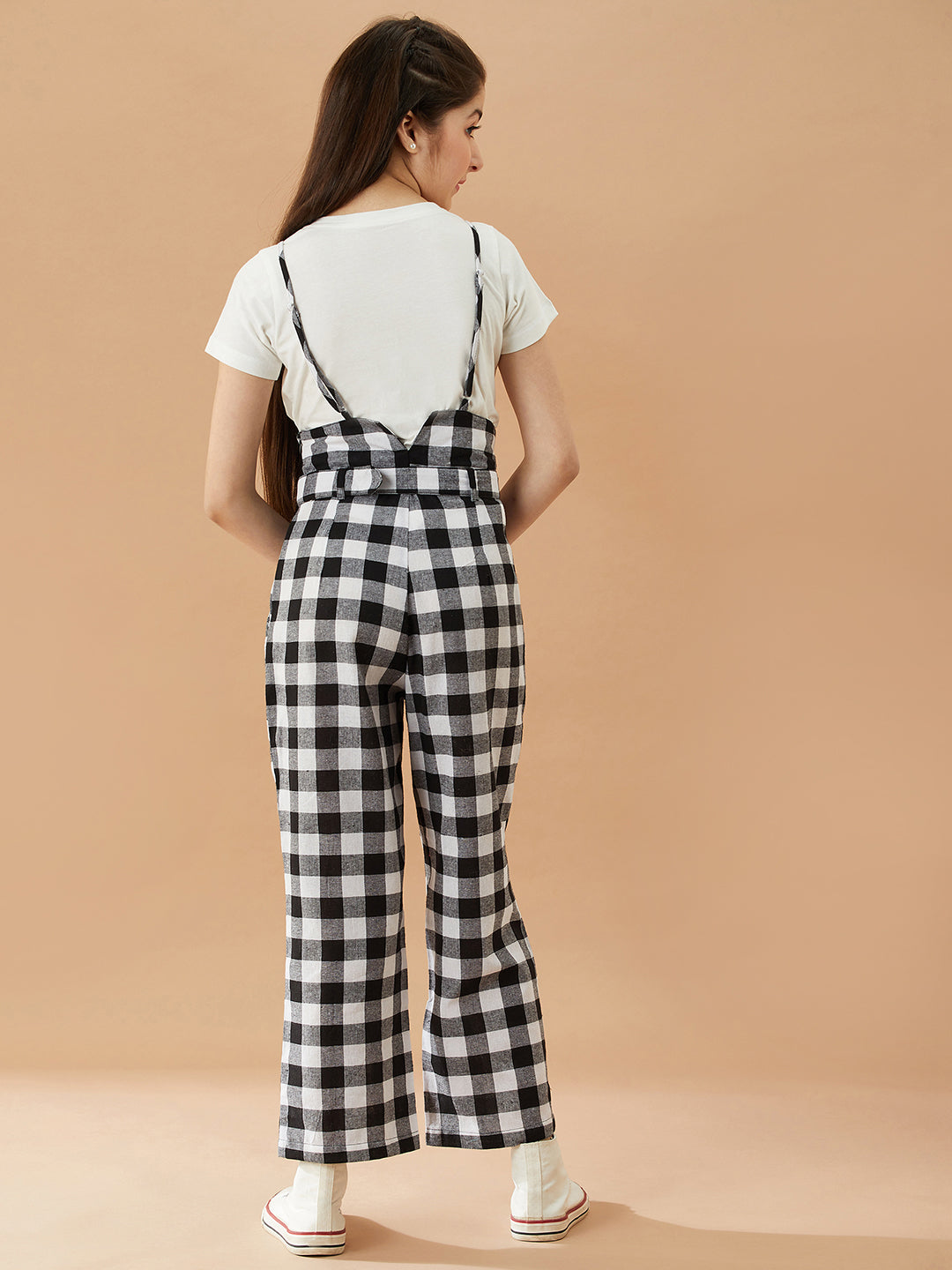 Girls T-Shirt With Trousers (s-blackcheck)