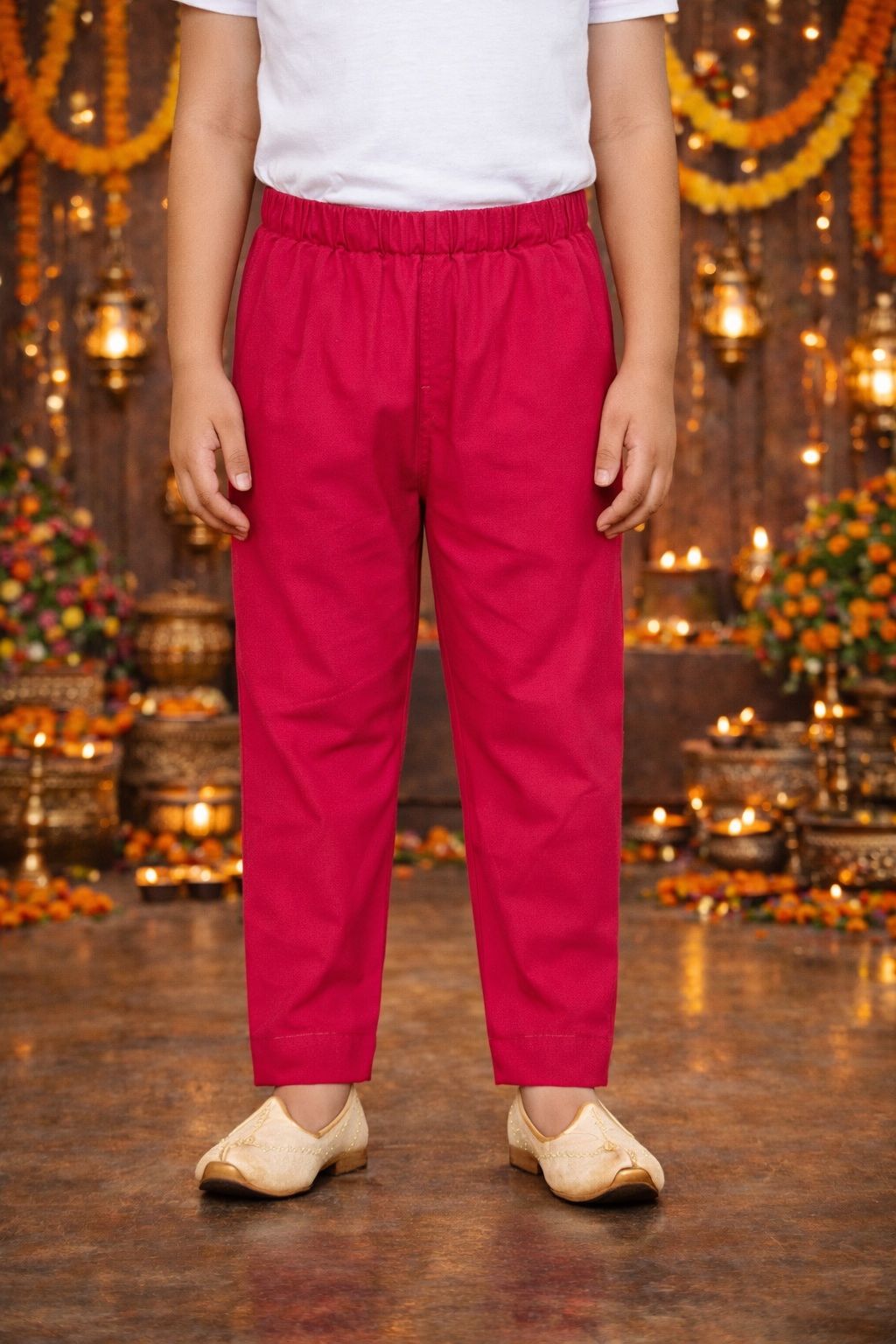 Pspeaches Boys Yellow Ethnic Gota Work Cotton A-Line Kurta With Pyjama Set ( Sku-Kp-Yellowbooti )