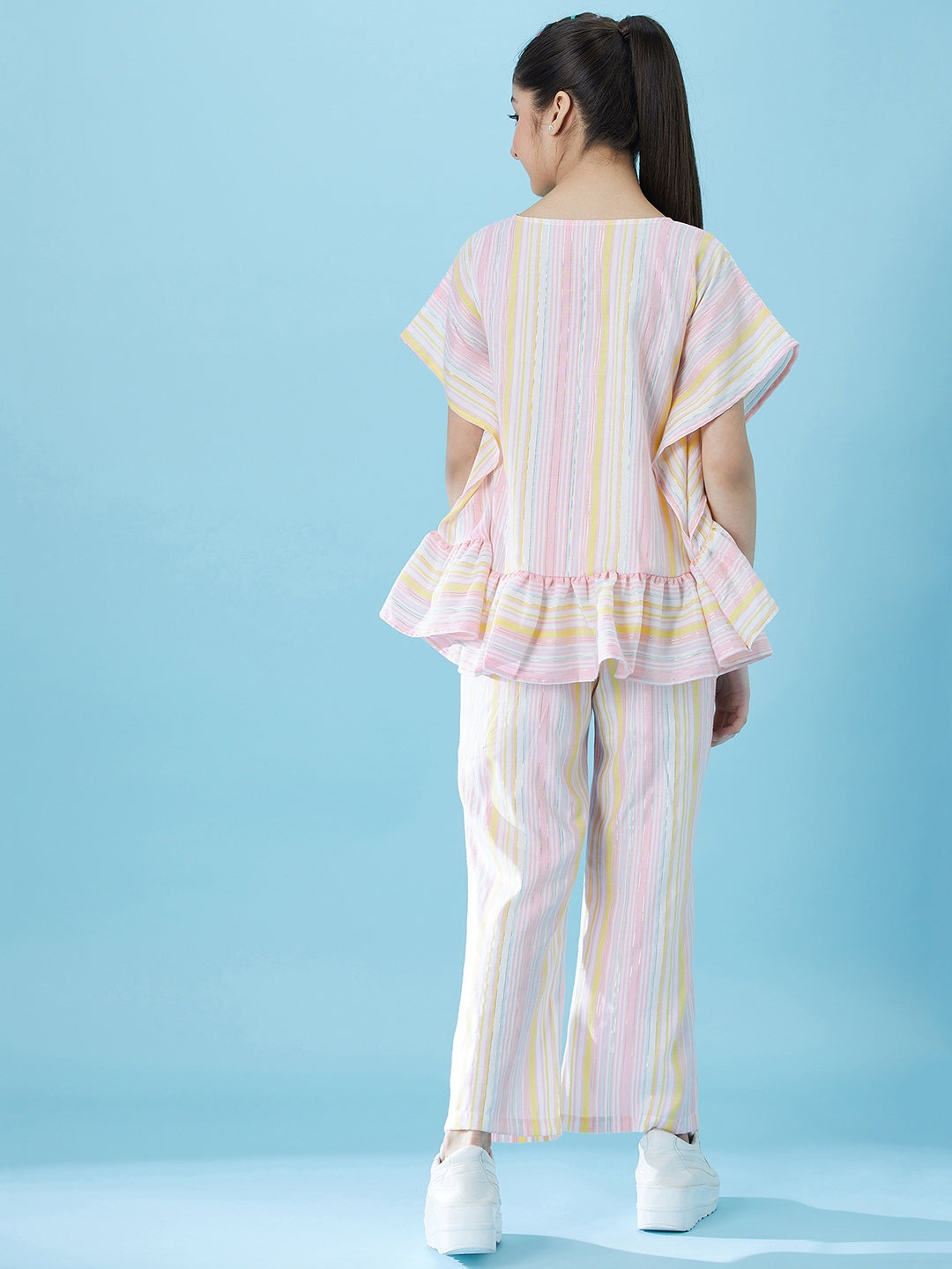 Girls Striped Top with Trousers (s-multilurex)