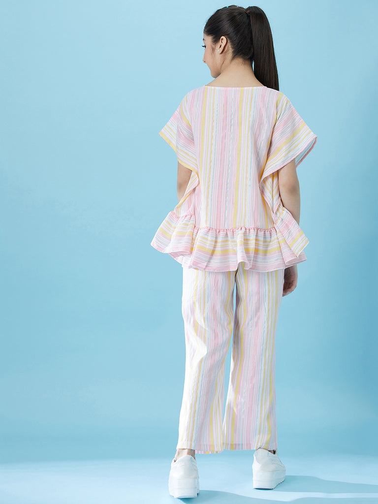 Girls Striped Top with Trousers (s-multilurex)
