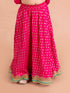 Pspeaches Girls Magenta Blue Printed Ready To Wear Lehenga Blouse With Dupatta (L-FOIL MAGENTA)