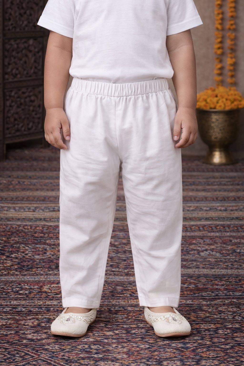 Pspeaches Baby Boys Orange & White Ethnic Dobby Cotton Straight Fit Kurta With Pyjama Set ( Sku-Inb-Orangedobby )
