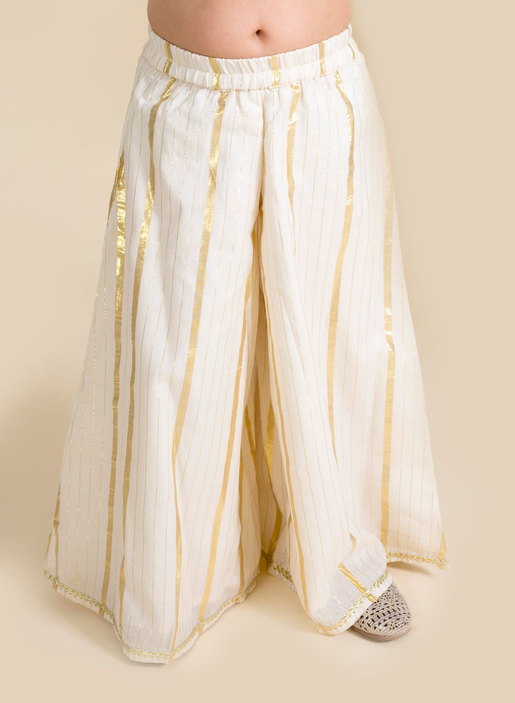 Pspeaches Girls Yellow Leheriya Pure Cotton Kurta With Palazzos With Dupatta (KS-YELLOW LEHERIYA)